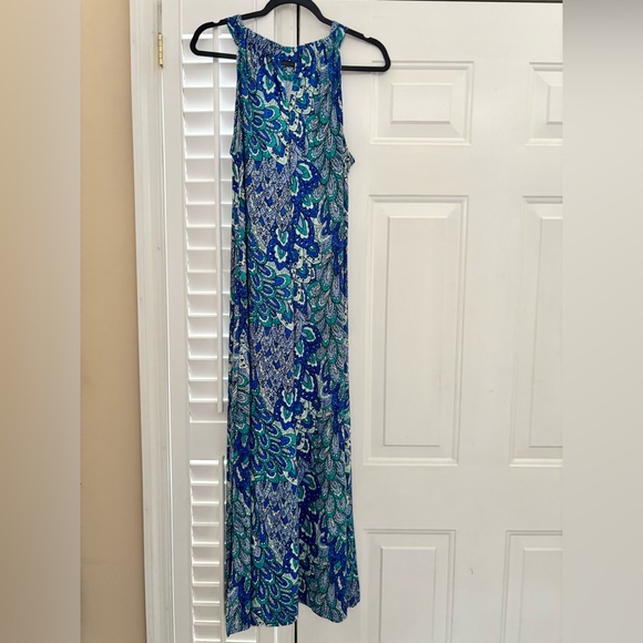 Anne Klein Blue and Green Maxi Dress size 14 - Picture 12 of 12